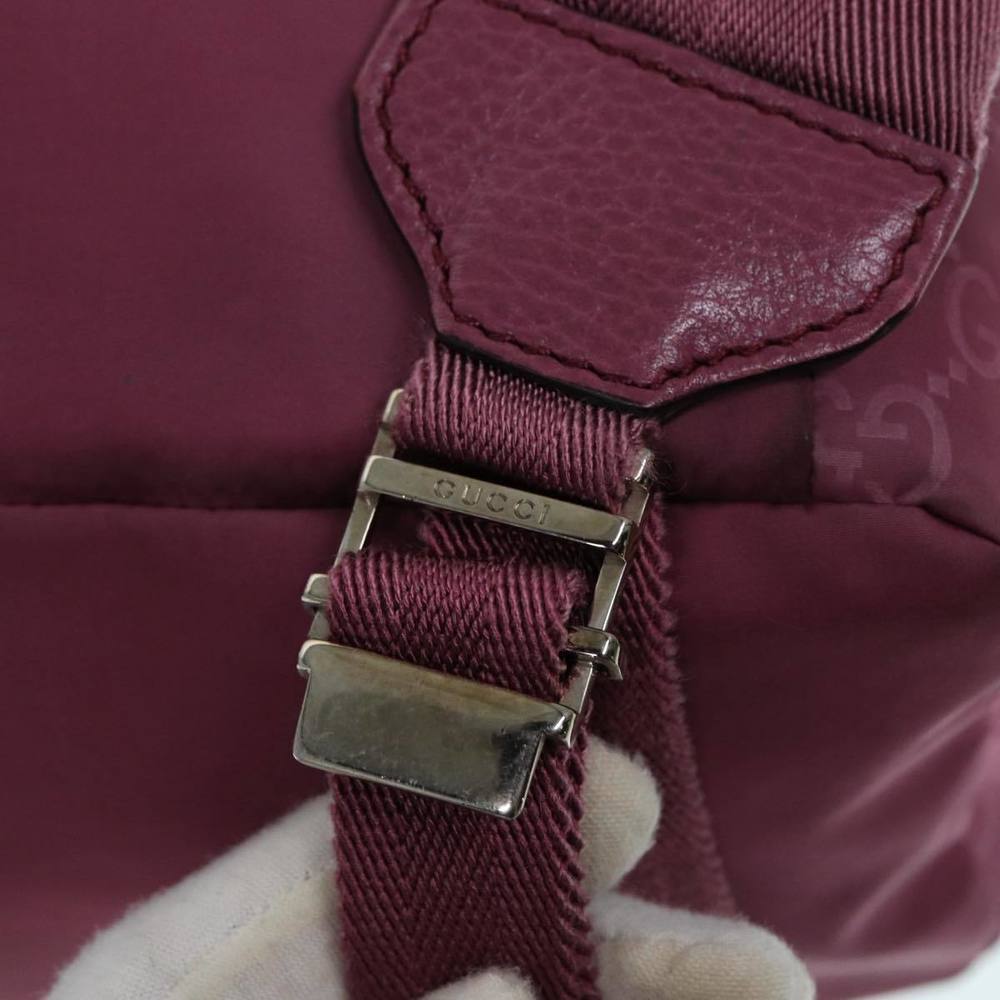 GUCCI GG Canvas Backpack Nylon Purple Silver 406361 Auth 86158 - Picture 10 of 16